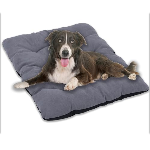 MyBestBuddy Hundekissen grau 120x80 cm XXL, 40°C waschbar mit weichem Stoffbezug - allergikerfreundlich (100% Polyester) - Hundematte BZW. Hundebett für sehr große Hunde, 120 x 80 cm von MyBestBuddy