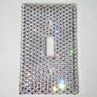 Luxus Einzel Lichtschalter Abdeckplatte Hand Schillernd Mit Echten Crystal Diamond Bling Strass Klare Kristalle Von Swarovski von MyBlingThingz