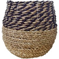 Kleiner Topf Aus Beigem Und Schwarzem Seegras von MyBlissHomeShop