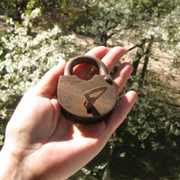 Kleines Antikes Vorhängeschloss Rustikales Hochzeit Liebesschloss Mit Schlüssel von MyBootSale