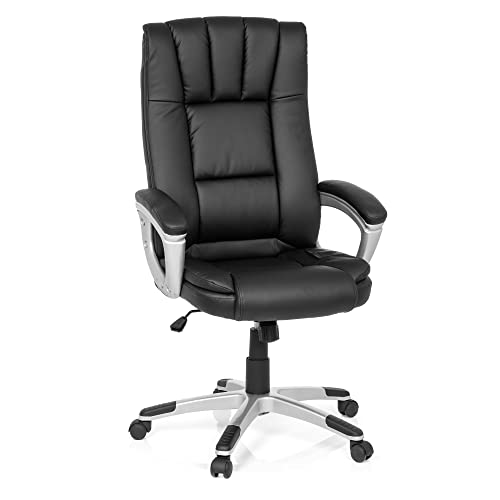 MyBuero Bürostuhl Relax CL150 Kunst-Leder Schwarz ergonomischer Chefsessel mit Armlehnen X-XL Schreibtisch-Stuhl Büro-Drehstuhl Hohe Rücken-Lehne 725009 von MyBuero