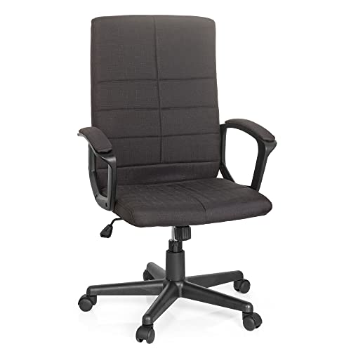 MyBuero Home-Office Bürostuhl STARTEC CL200 Stoff Schreibtisch-Stuhl mit Armlehnen, Drehstuhl Büro-Sessel gepolstert, Schwarz 725202 von MyBuero