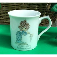 Enesco Precious Moments "The Spirit Is Willing But The Flesh Weak" Kaffee Teetasse 1985 - Geschenk von MyClassiCupboard