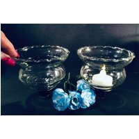 Homco Home Interiors Paar Klarglas Homko Peglit Kerzenständer Für Votive Oder Teelichter - Geschenk von MyClassiCupboard