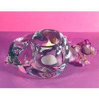 Overstock - Vintage Kitty Katze Klarglas Votiv- Oder Teelichthalter Briefbeschwerer Giftable von MyClassiCupboard