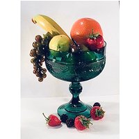 Vintage Große Schöne Bläulich-Grüne Tiara Sandwich Glas Kompott - Verschenkbar von MyClassiCupboard