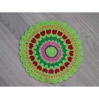 Häkeldeko, Mandala Gehäkelt, Küchendeko, Häkelgeschenk, Geschenk Für Sie, Buntes Dekor, 8, 7" Handgemachtes Baumwolldeckchen Häkeldeko, Mandala Gehäkelt, Küchendeko, Häkelgeschenk, Geschenk Für Sie, Buntes Dekor, 8, 7" Handgemachtes Baumwolldeckchen von MyCrochetings