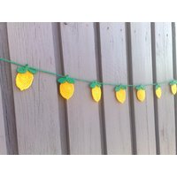Häkeln Sie Zitronen Girlande, Bunting Handgemacht, Rustikale Dekoration, Wohnzimmer, Kinderzimmer Oder Küche Wandbehänge von MyCrochetings