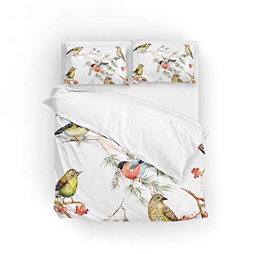 MyDaily Cardinal Bettwäsche-Set mit Vogelmotiv, Mikrofaser, Polyester, Multi, Single(135x200cm) von MyDaily