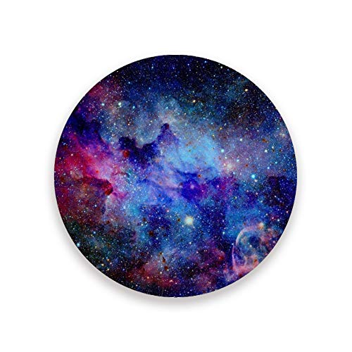 Untersetzer für Getränke 4er Set, Galaxy Nebula Universum Runde Saugfähige Keramik Stein Untersetzer mit Korkboden für Tasse Kaffeetassen, Einweihungsgeschenk von MyDaily