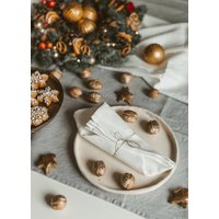Set Tischdecke Und Servietten Aus Dickem Naturbelassenem Leinen Flachs, Gewaschene Bio-Flachs, Weihnachtstischleinen von MyDearLinen