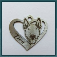 Personalisierter Hundeanhänger Herzförmiges Medaillon Für Bull Terrier von MyFancyGifts