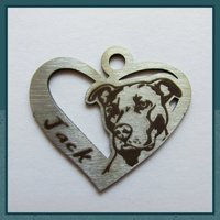 Personalisierter Hundeanhänger Herzförmiges Medaillon Für Pitbull von MyFancyGifts
