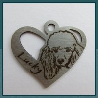 Personalisierter Hundeanhänger Herzförmiges Medaillon Für Pudel von MyFancyGifts