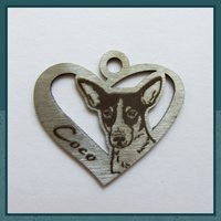 Personalisierter Hundeanhänger Herzförmiges Medaillon Für Ratterrier von MyFancyGifts