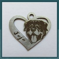 Personalisierter Hundeanhänger Herzförmiges Medaillon Für Rottweiler von MyFancyGifts