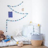 Blaue Pom Filzkugel Girlande | Jungen Schlafzimmer Dekor Kinder Blau Spielzimmer Filzkugel Bunting von MyFeltingHeart