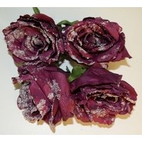 4er Set Rose gefrostet mit Clip Bordeaux von MyFlair