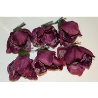 6er Set Magnolie gefrostet mit Clip Bordeaux von MyFlair