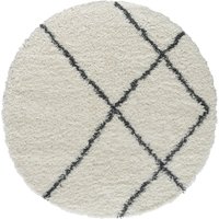 Teppich Laure, 150cm x 150cm, Farbe Weiß, rund, Florhöhe 37mm von MyFlair