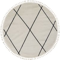 Teppich Moroccan Calm, 190 cm x 190 cm, Farbe weiß, rund, Florhöhe 19mm von MyFlair