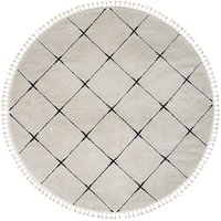 Teppich Moroccan Divine, 240 cm x 240 cm, Farbe weiß, rund, Florhöhe 19mm von MyFlair