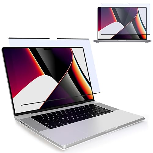 MyGadget Magnetische Blaulichtfolie [ Matt ] kompatibel mit Apple MacBook Pro 16 Zoll [Model No. A2485 | A2780 | A2991 ] 2021 - abnehmbarer Blaulichtfilter von MyGadget