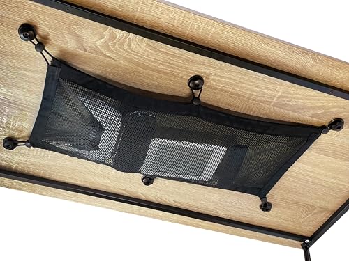 MyGadget Schreibtisch Netz ohne Bohren - [ 63 cm x 25,5 cm ] - Kabelnetz für Kabelmanagement - unsichtbare Aufbewahrung unter dem Tisch in Schwarz von MyGadget
