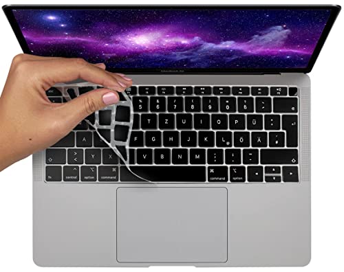 MyGadget Tastaturschutz QWERTZ für Apple MacBook Air 13 Zoll M1 Chip 2020-2022 - Folie für deutsche Tastatur - Keyboard Cover - Schwarz von MyGadget