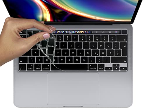 MyGadget Tastaturschutz QWERTZ für Apple MacBook Pro 13 Zoll (ab 2020) & 16 Zoll (2019-2020) - Folie für deutsche Tastatur - Keyboard Cover - Schwarz von MyGadget