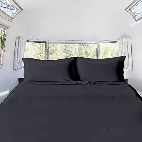RV King Bettwäsche Baumwolle – Gizeh Bettlaken-Set Camper Bettlaken für Reiseanhänger 4 Stück 25,4 cm 38,1 tief Campers Size: 183 x 203 (grau dunkel) von MyGiza Sheets