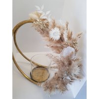 Kerzenhalter Mit Trockenblumen, Hoop, Dekoration Kerzenhalter Mit Trockenblumen, Hoop, Dekoration von MyHochzeitsdeko