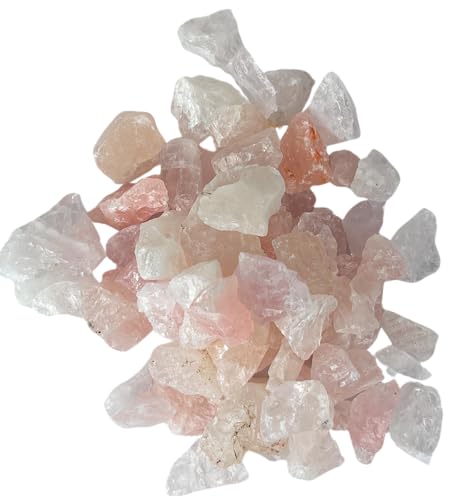 Rosenquarz Rohsteine klein 450g - Natursteine naturbelassene Edelstein Chips Kristalle Premium Wassersteine - Aquarien geeignet | Dekoration | Wasseraufbereitung von MyHomeLux