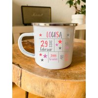 Geschenk Zur Geburt - Keramiktasse Emailletasse Spardose von MyLittleCoffeeBean