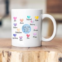 Personalisierbare Tasse - Herzen Aquarell Erzieherin Dankeschön Abschiedsgeschenk Emaille Keramik Geschenk Tagesmutter Personalisierbare Tasse - Herzen Aquarell Erzieherin Dankeschön Abschiedsgeschenk Emaille Keramik Geschenk Tagesmutter von MyLittleCoffeeBean