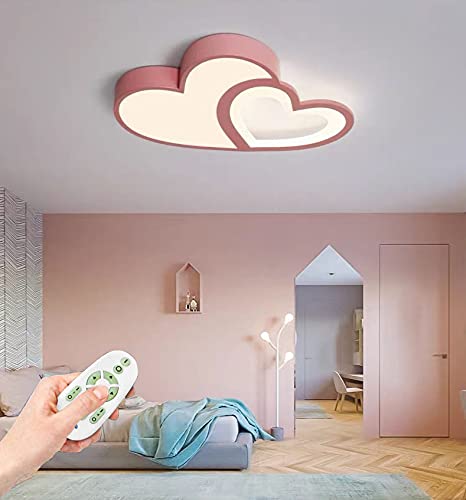 Deckenlicht Herz Geformte Kinderzimmer Fernbedienung Cartoon Lampe Mädchen Junge Deckenleuchte Dimmable Wohnzimmer Lampe Acryl Lampe,Rosa … von MyLjp