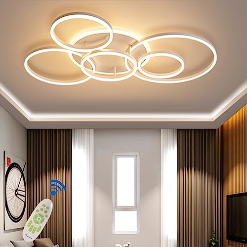 LED Deckenlampe Dimmbar Modern Deckenleuchte Wohnzimmer Deckenlicht Acryl Lampenschirm Einstellbar Lichtfarbe/Helligkeit Schlafzimmerlampe Restaurant Beleuchtung von MyLjp