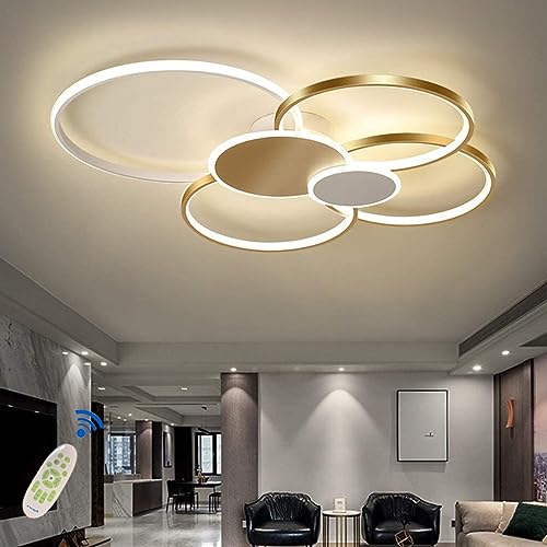 LED Deckenleuchte Wohnzimmer Deckenlampe Schlafzimmer 100cm 80W Dimmbar Mit Fernbedienung Wohnzimmerlampe Kronleuchte Kinderzimmer Esszimmerlampe Schlafzimmerlampe Flurlampe Küchenlampe Beleuchtung von MyLjp