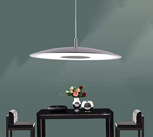 LED Pendelleuchte Esstischlampe Warmes licht Pendellampe Kronleuchter Grau Höhenverstellbare Hängelampe Wohnzimmer Deckenleuchte Küchenlampe Bürolampe Schlafzimmerleuchter Moderner Hängeleuchte Glas von MyLjp