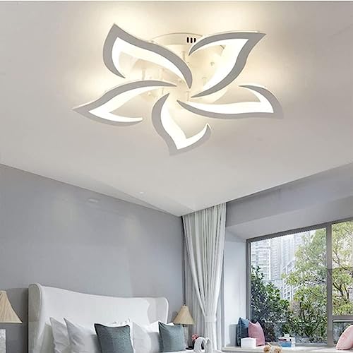 MyLjp Moderne Deckenlampe Wohnzimmer Lampe LED Dimmbare Esszimmer Blütenblätter Lampe Deckenleuchte Designer Decke Licht Eisen Acryl Schirm Hängende Küche Dekoration Licht Größe : 5 Head von MyLjp