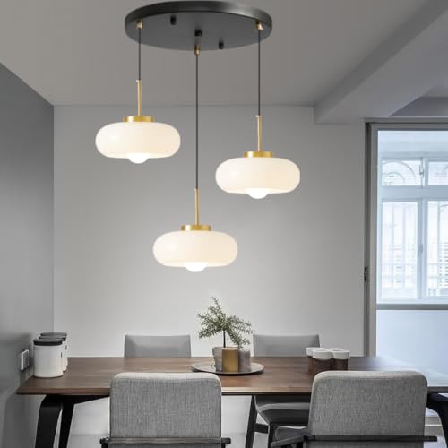 MyLjp Anhängerlicht Vintage Restaurant Kronleuchter Orange Glas Pendellempe E27 Höhenverstellbar Verwendet Für Esszimmer Wohnzimmer Küchen Insel Kronleuchter(C) von MyLjp