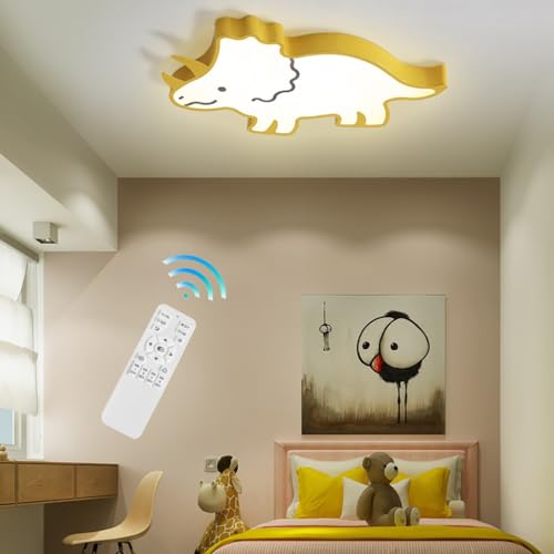 MyLjp Kinderanhängerleuchte Moderne LED-Deckenleuchte Kinderzimmer Deckenleuchten Cartoon Dinosaurier Deckenleuchte Dimmbar Für Kinderzimmer Schlafzimmer Wohnzimmer(C) von MyLjp
