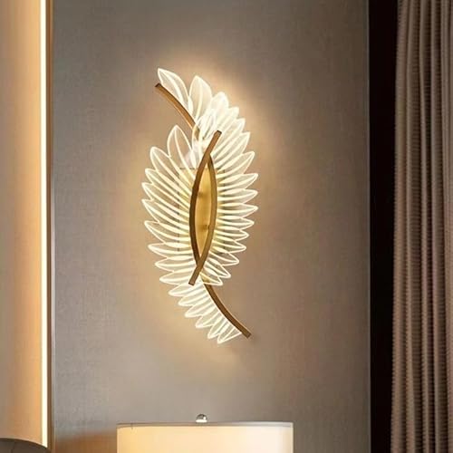 MyLjp LED Wandlampe Moderne Deckenleuchte Schlafzimmer Wandleuchte Acryl Blatt Wandlampen Tricolor Licht Geeignet Für Schlafzimmer Wohnzimmer Flure(1 Piece) von MyLjp