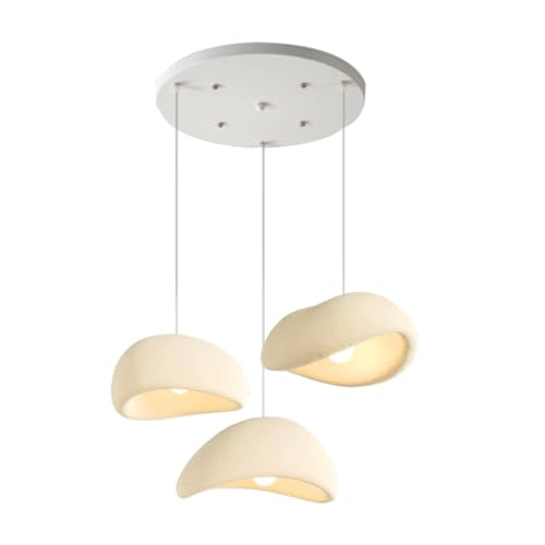MyLjp Moderne Hängeleuchte Kreative Pendelleuchte Wabi-Sabi Pendelleuchte E27 Esstisch Lampe Nordic Style Schlafzimmer Wohnzimmer Esszimmer Küche Hängelampe Kinderzimmer Kronleuchter(Beige-A) von MyLjp