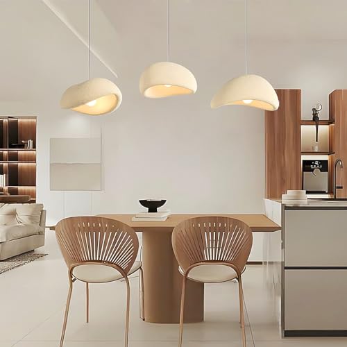 MyLjp Moderne Hängeleuchte Kreative Pendelleuchte Wabi-Sabi Pendelleuchte E27 Esstisch Lampe Nordic Style Schlafzimmer Wohnzimmer Esszimmer Küche Hängelampe Kinderzimmer Kronleuchter(Beige-B) von MyLjp