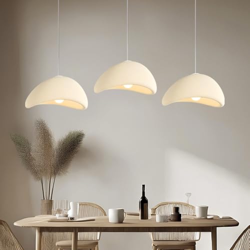 MyLjp Moderne Hängeleuchte Kreative Pendelleuchte Wabi-Sabi Pendelleuchte E27 Esstisch Lampe Nordic Style Schlafzimmer Wohnzimmer Esszimmer Küche Hängelampe Kronleuchter(Beige-A) von MyLjp
