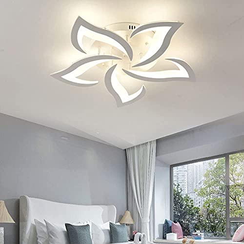Moderne Schlichtheit LED Deckenleuchte Schlafzimmer Wohnzimmer Romantische Licht in Blütenblätter Fernbedienung Dimmbar Deckenleuchte Acrylplatte Lampe,58cm … B09FT4N62R von MyLjp