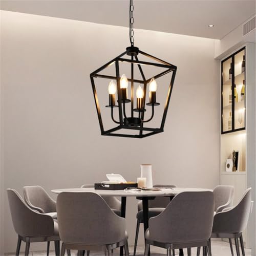 MyLjp Pendelleuchte Esstisch Pendellampe, 4 Flammig Schwarz Kronleuchter Modern Hängelampe Metalllampenkörper Höhenverstellbar E27 Fassung Hängeleuchte Für Wohnzimmer Restaurant Küche Insel Bar Café MyLjp Pendelleuchte Esstisch Pendellampe, 4 Flammig Schwarz Kronleuchter Modern Hängelampe Metalllampenkörper Höhenverstellbar E27 Fassung Hängeleuchte Für Wohnzimmer Restaurant Küche Insel Bar Café von MyLjp