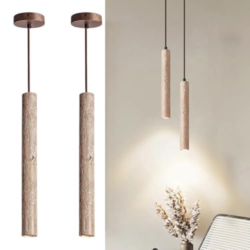 MyLjp Retro Stil Pendelleuchten Gelbe Stein Pendelleuchten Kronleuchter Im Stil Wabi Sabi Dekorative Beleuchtung Pendellampe Verstellbare Pendelleuchte Für Schlafzimmer Flur Bar(2 Pack) von MyLjp