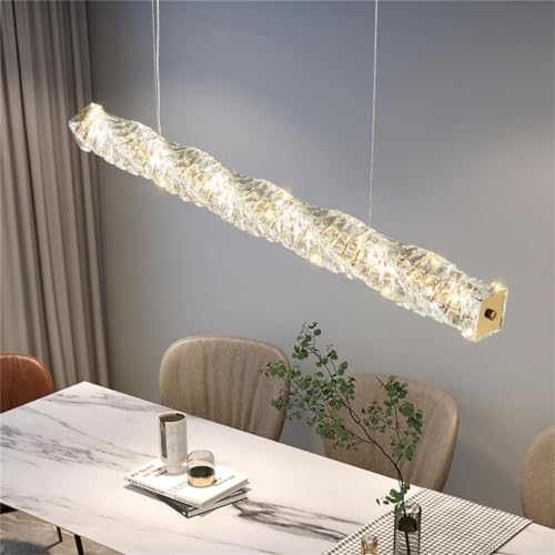 Pendelleuchte Moderne Hängelampe Kristall Esstischlampe Kronleuchter LED Pendelleuchten Höhenform Verstellbare Hängeleuchte Lampe für Wohnzimmer Esszimmer Schlafzimmer Deckenleuchte (Color : Chrome) von MyLjp